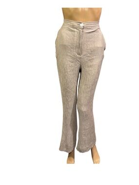 Jason Wu Pants Womens Size Small Crinkly Stretch High Rise Flare Plush Color